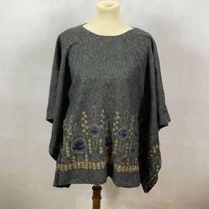 Courtney Washington Wool Embroidered Poncho